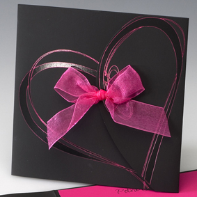 Fuchsia pink wedding invitations